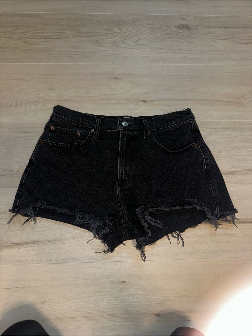 Abercrombie Mom Shorts High Rise Black Curve Love size 8